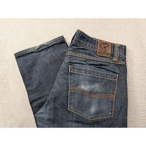 Redskins Jeans Mens 33x28.5 Dark Wash Blue Denim Straight Leg Cotton KOA FLU-KOA